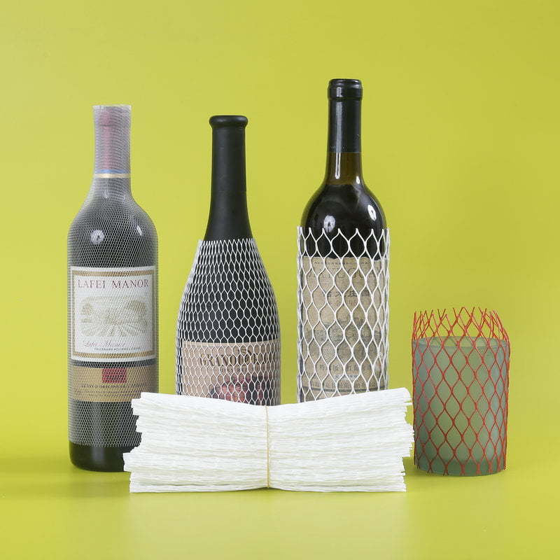Защитный сетчатый рукав для бутылок с термоусадочной сеткой для упаковки винных бутылок